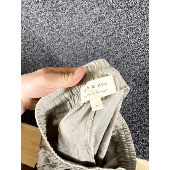 Anthropologie Cloth & Stone Jogger Pants Womens Small Woven Mid Rise Biege - Picture 4 of 8